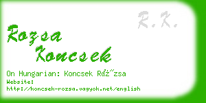 rozsa koncsek business card